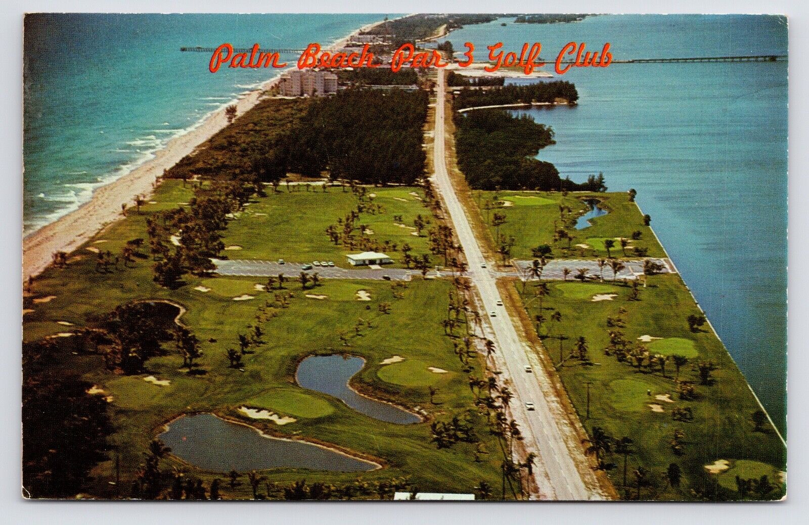 c1960s Par 3 Golf Club Aerial View Vintage Palm Beach Florida FL Postcard