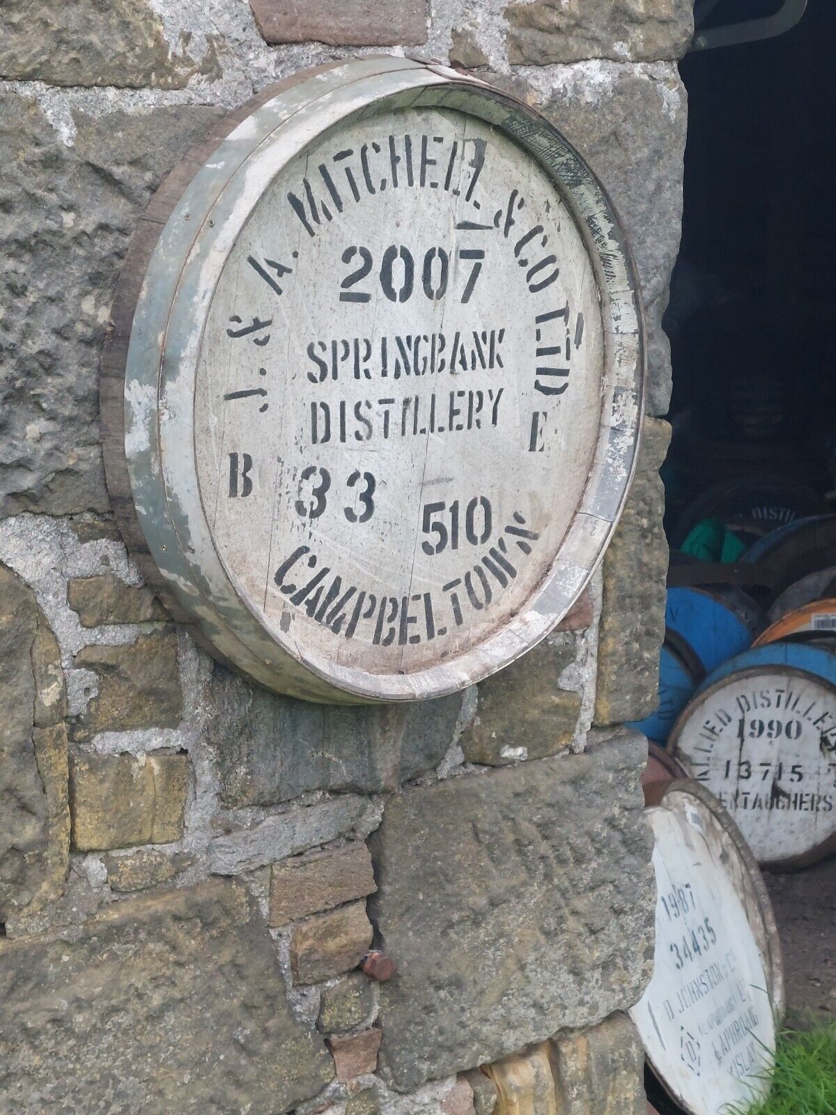 Rare 2007 Springbank Distillery Barrel lid 25\