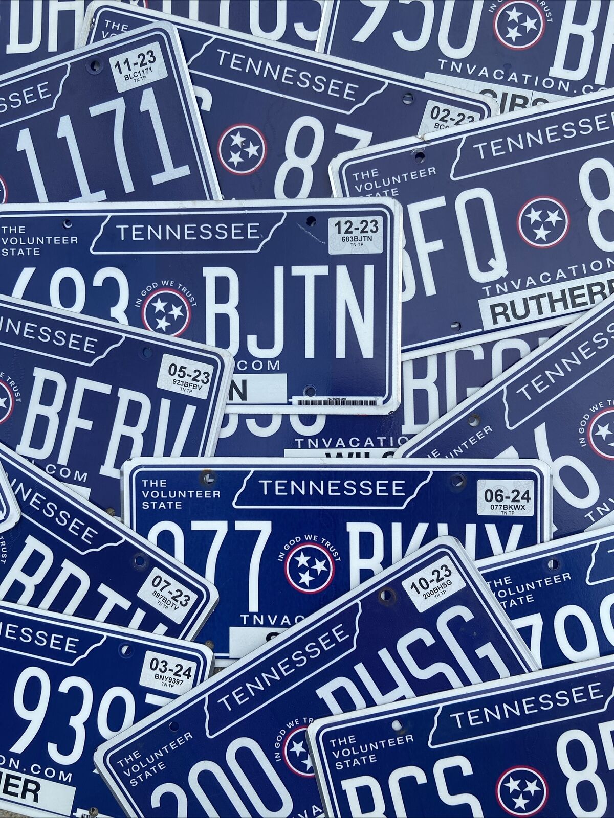 Tennessee Blue License Plates | Different Counties And Years | Great Condition