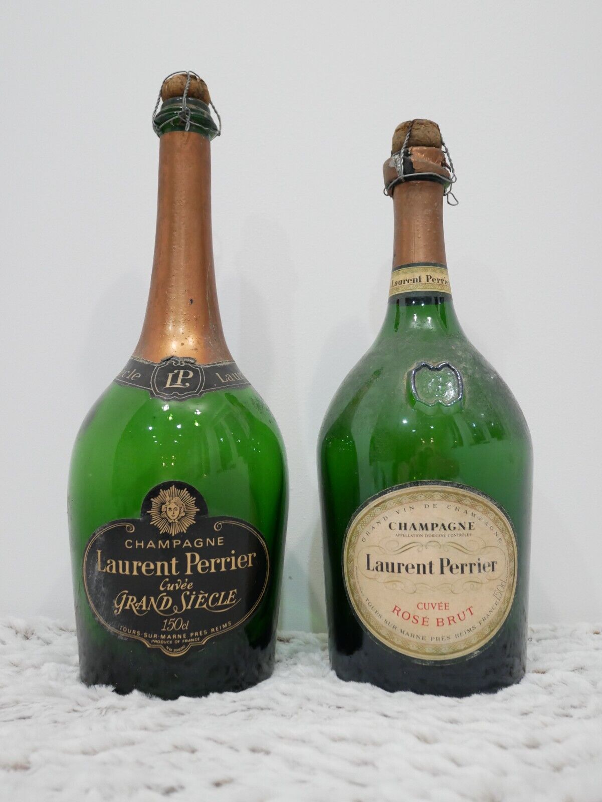 2 Antique Magnums Champagne Laurent Perrier Empty
