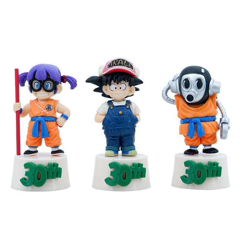 Dragon Ball 3pcs Figure Goku Akira Arale Boxed Toys 30th Anniversary Collection