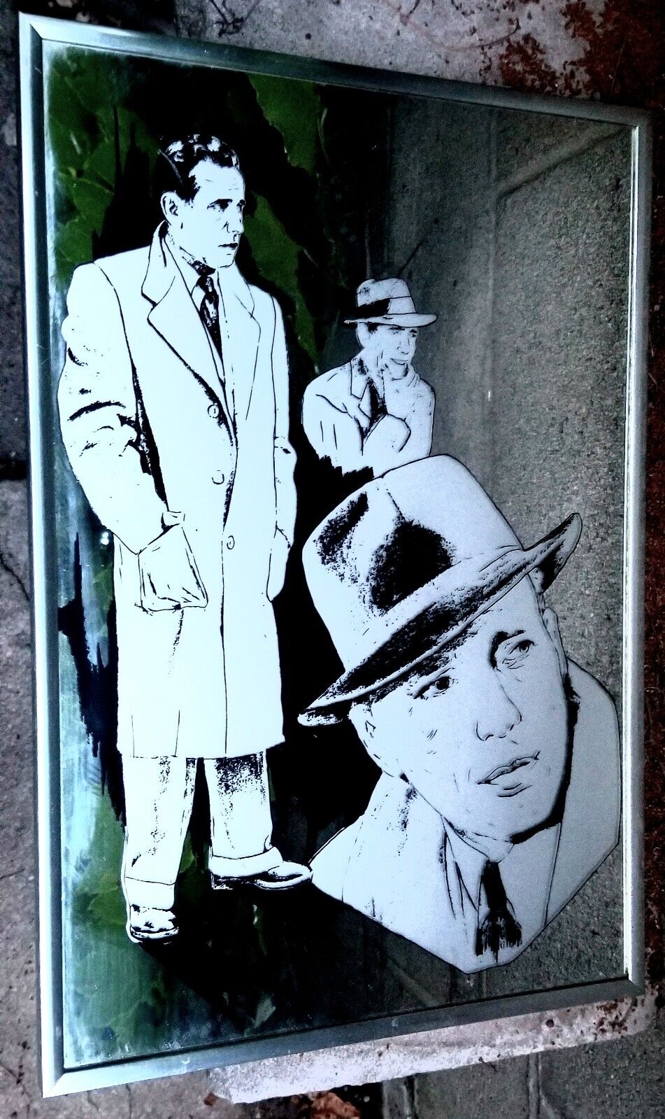 Vintage Humphrey Bogart Casablanca Carnival Style Mirror 18.5\