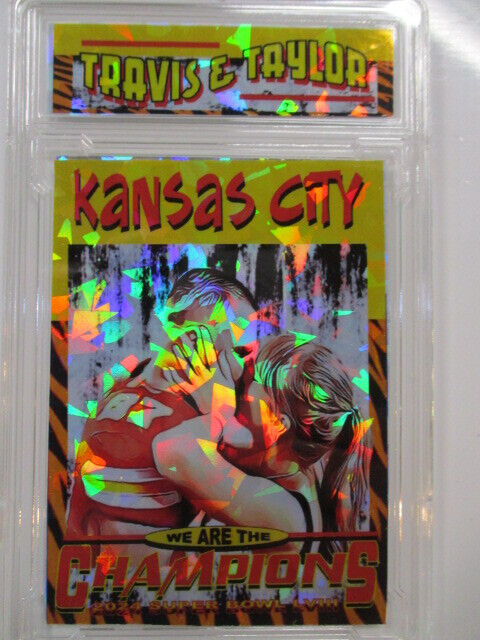 2023 Travis Kelce & Taylor Swift 2024 Super Bowl ACEO Ice Sport-Toonz zx3 rc