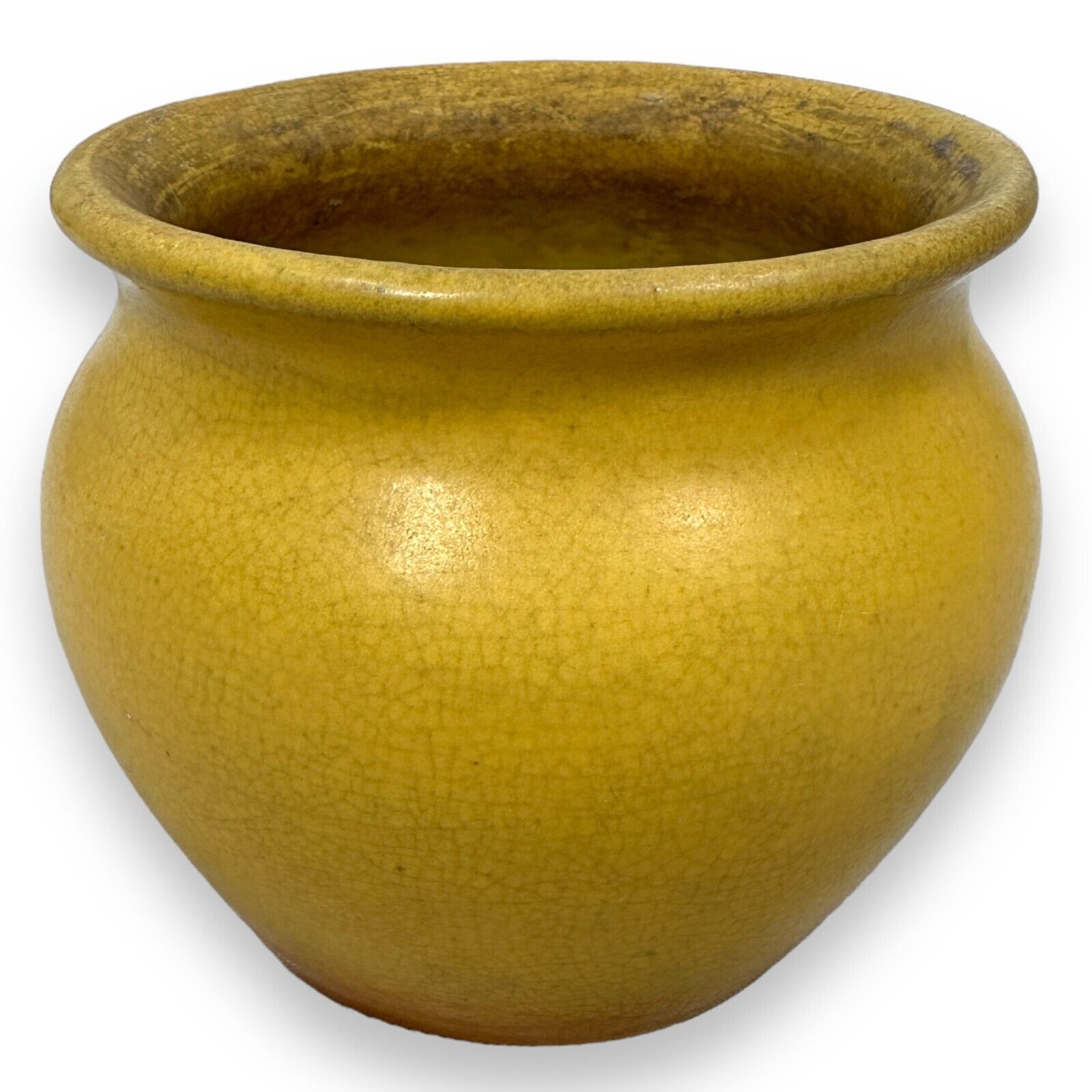 Vintage Pfaltzgraff Pottery Vase Matte Yellow Antique Planter 1900s Art Deco