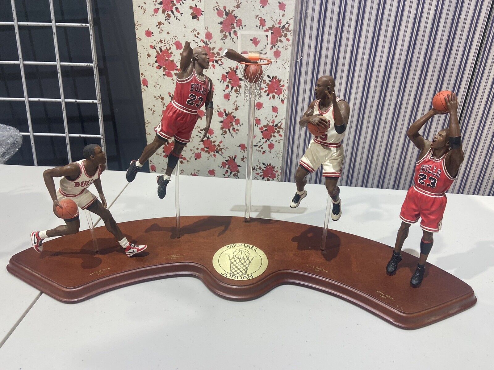 Michael Jordan Vintage Danbury Mint 4 Figure Display with Stand