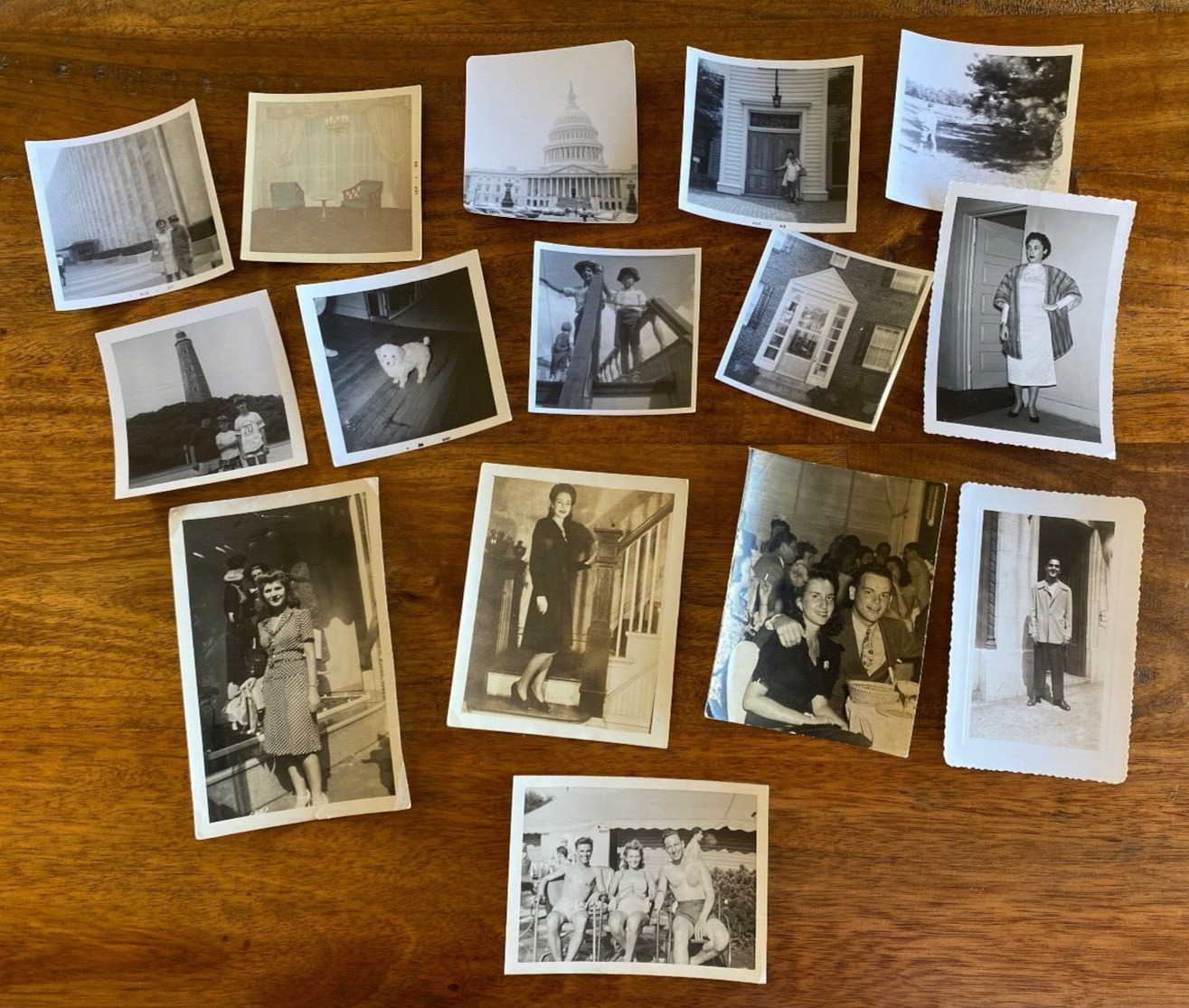 * RARE * 1940s -1960s B&W photo lot (15) Travel Fashion Housewives