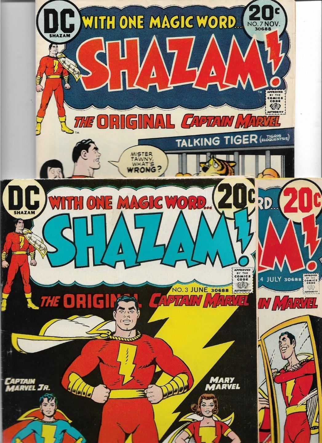SHAZAM #3 #4 #7 1973 VERY GOOD-FINE 5.0 3492 MARY MARVEL CAPTAIN MARVEL JR.
