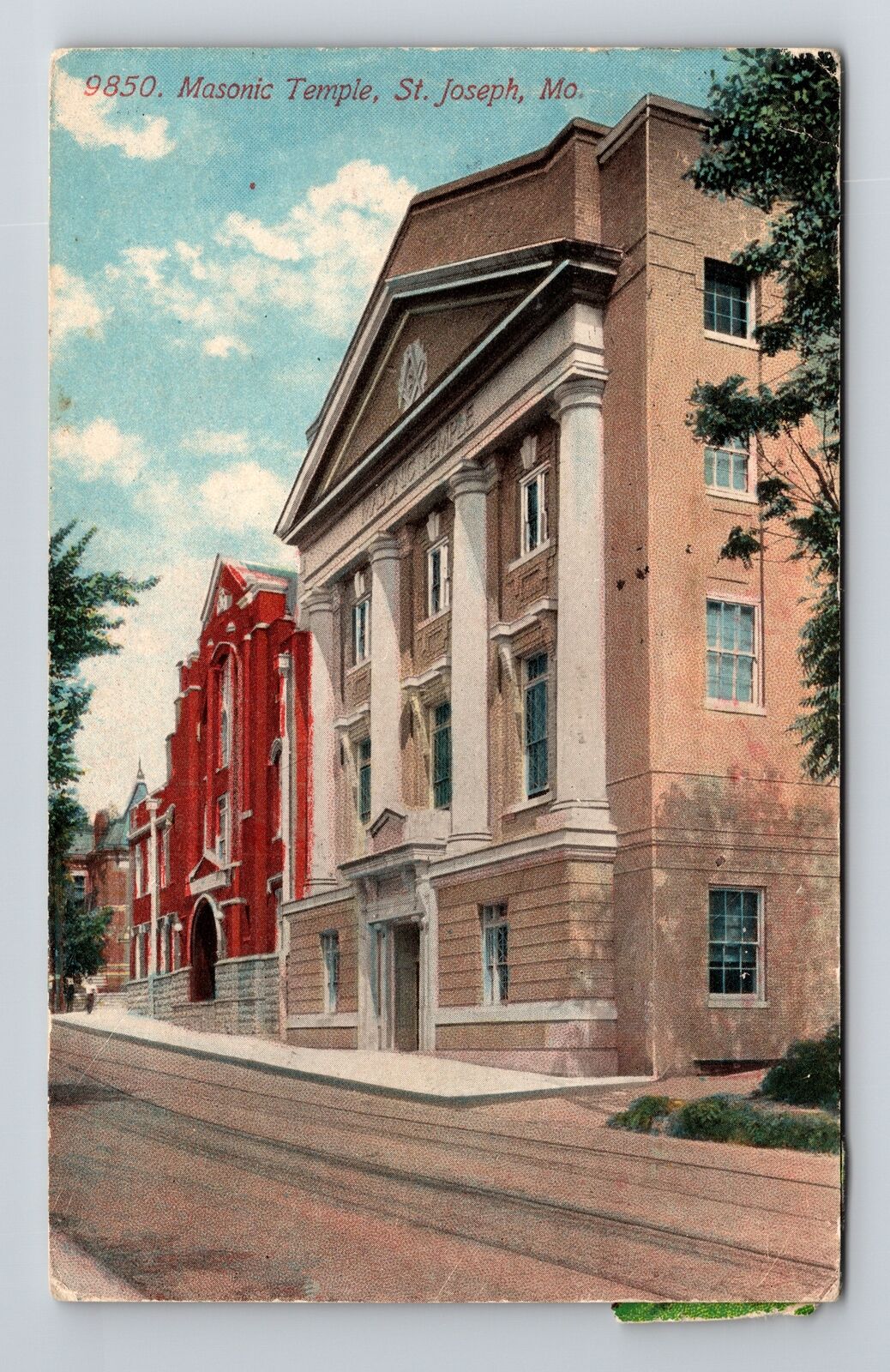 St Joseph MO-Missouri, Masonic Temple, c1913 Vintage Souvenir Postcard