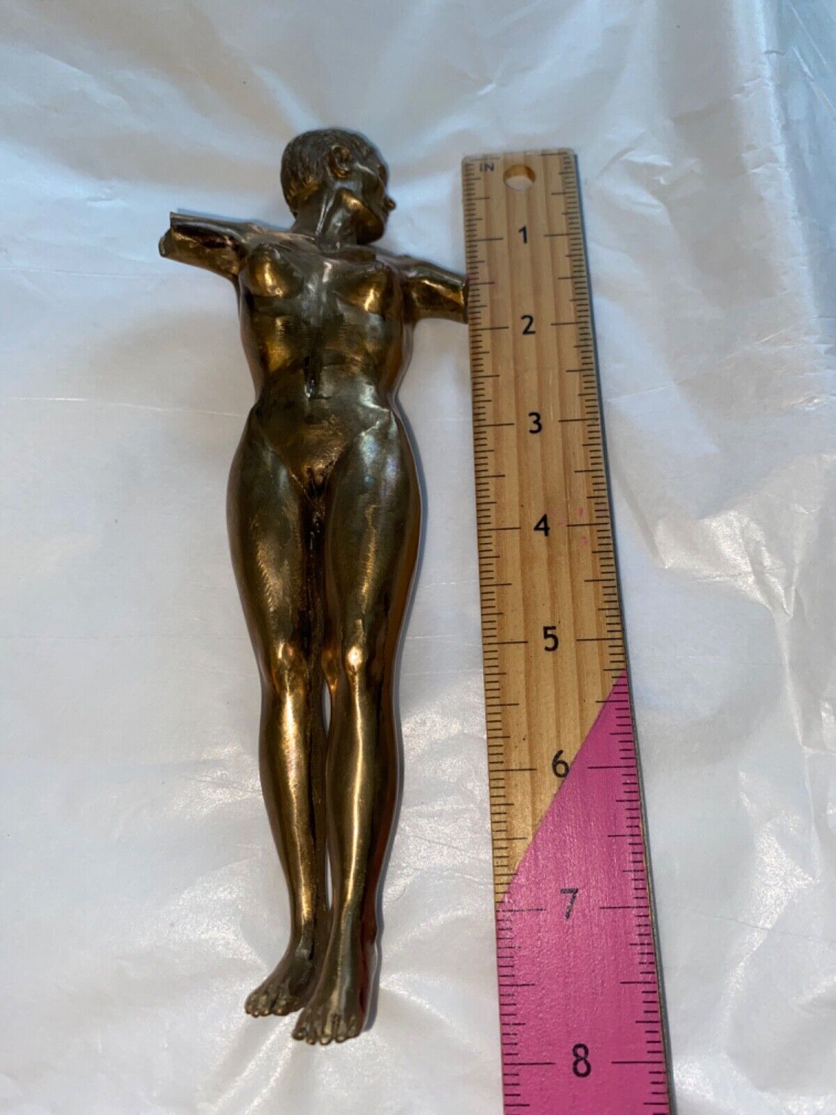 RARE ANTIQUE BRONZE NAKED WOMAN PAPERWEIGHT 7 1/2\