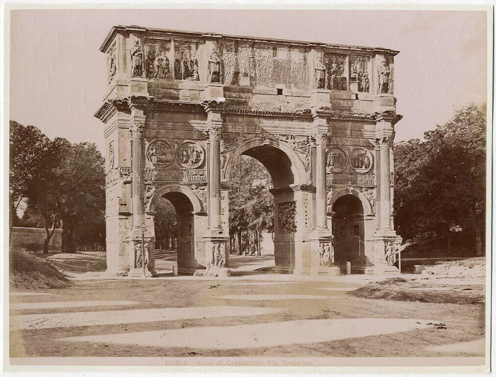 Photo Albumen Original Roma Rome Arco Costantino Italy to The 1880