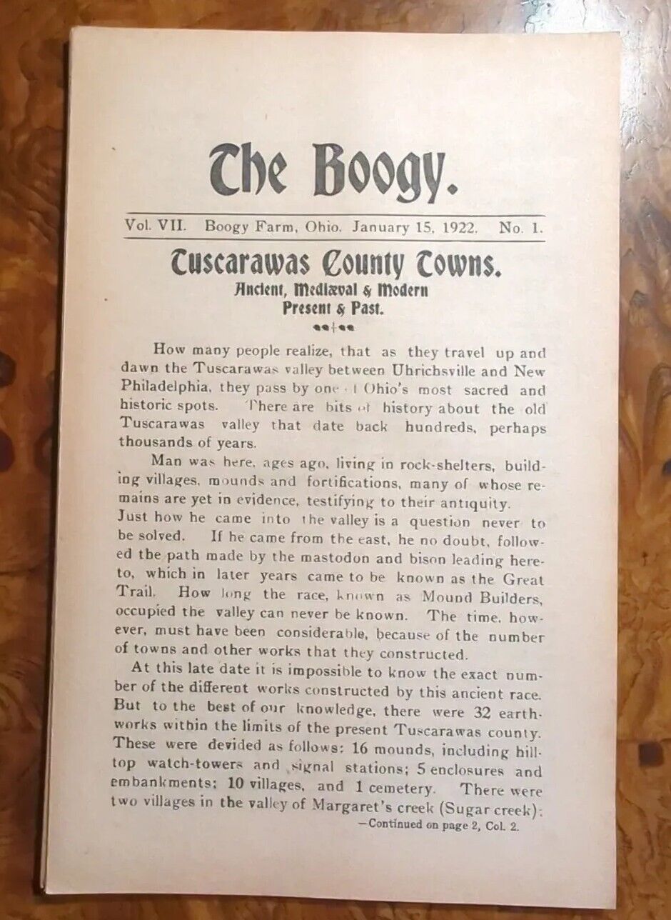 THE BOOGY R W Hinds New Port Tracy P O Ohio Tuscarawas 1922 Issue 1 ORIGINAL