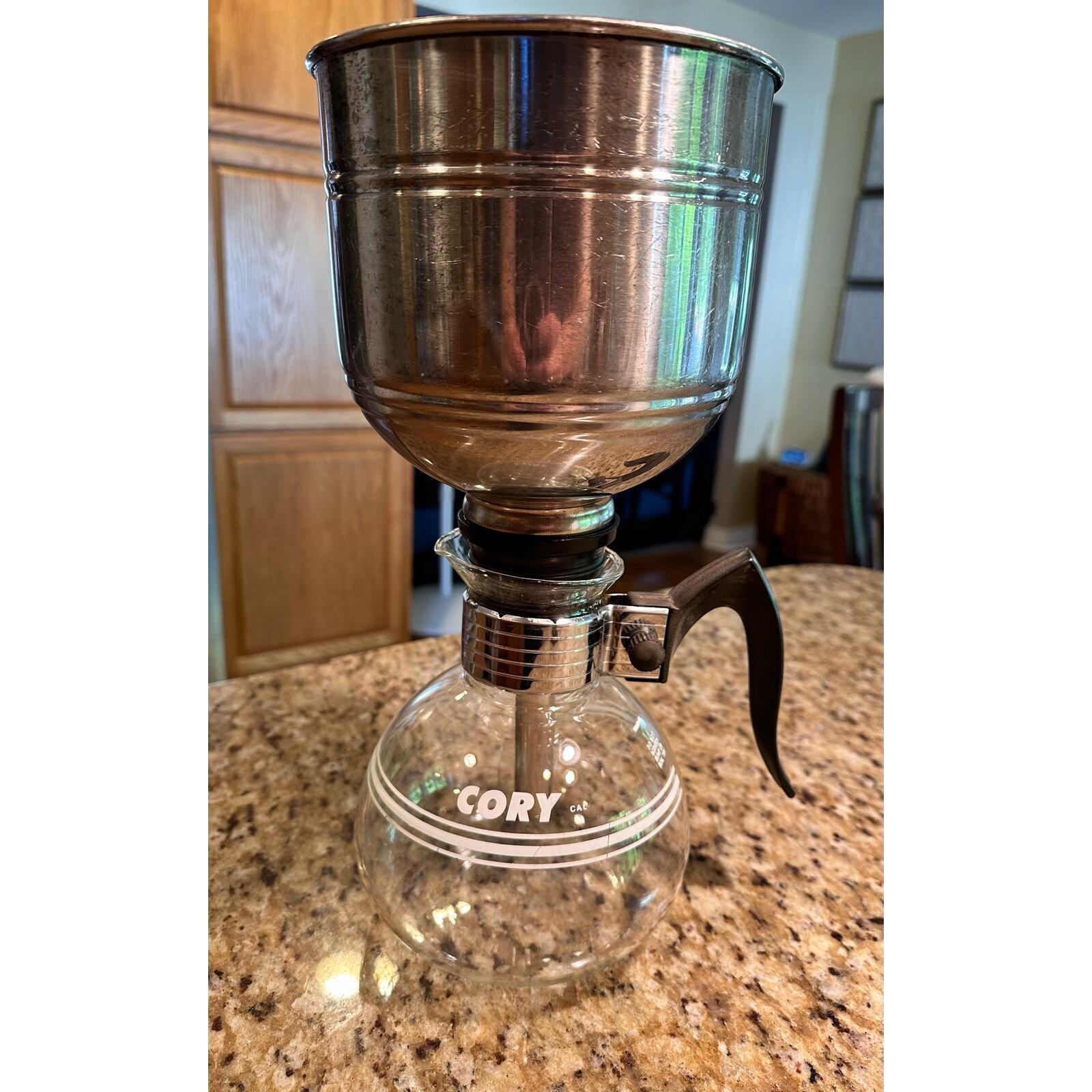 Vintage Cory Glass and Metal Siphon Restaurant Coffee Brewer CAR 5 Untested.