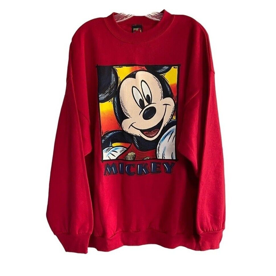 Mickey Unlimited Red Mickey Mouse Graphic Sweatshirt Womens 2XL Vintage 1990s