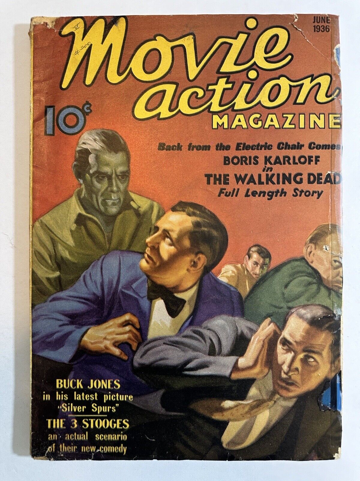 Movie Action Magazine June, 1936 VG  George Rozen Karloff Walking Dead Cover