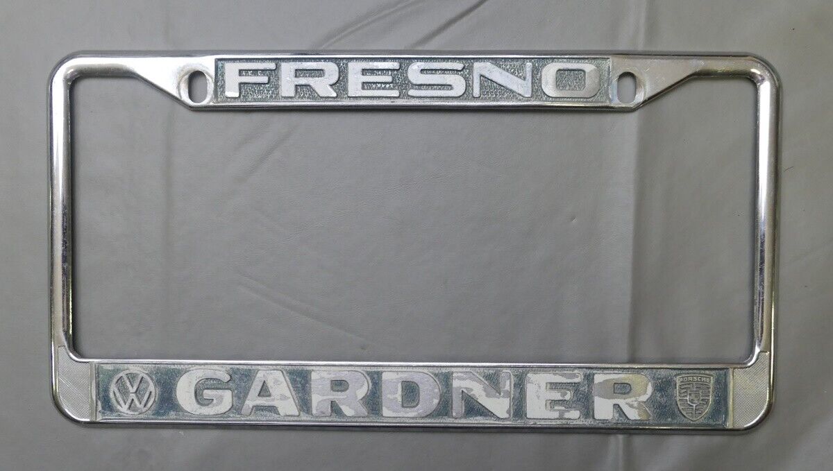 Vintage Gardner Motors Fresno, CA Porsche Volkswagen VW License Plate Frame