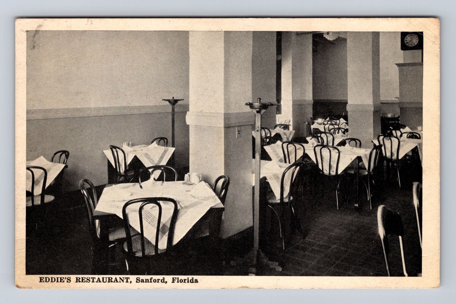 Sanford FL-Florida, Eddie\'s Restaurant, Interior Dining Room, Vintage Postcard