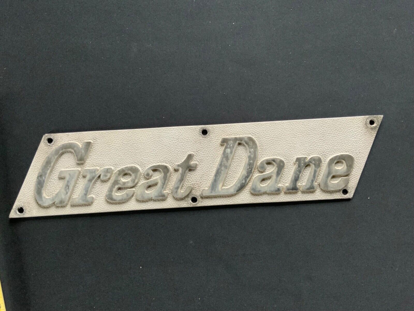 Vintage Great Dane Semi Truck Trailer Emblem Plaque  Metal nameplate badge logo