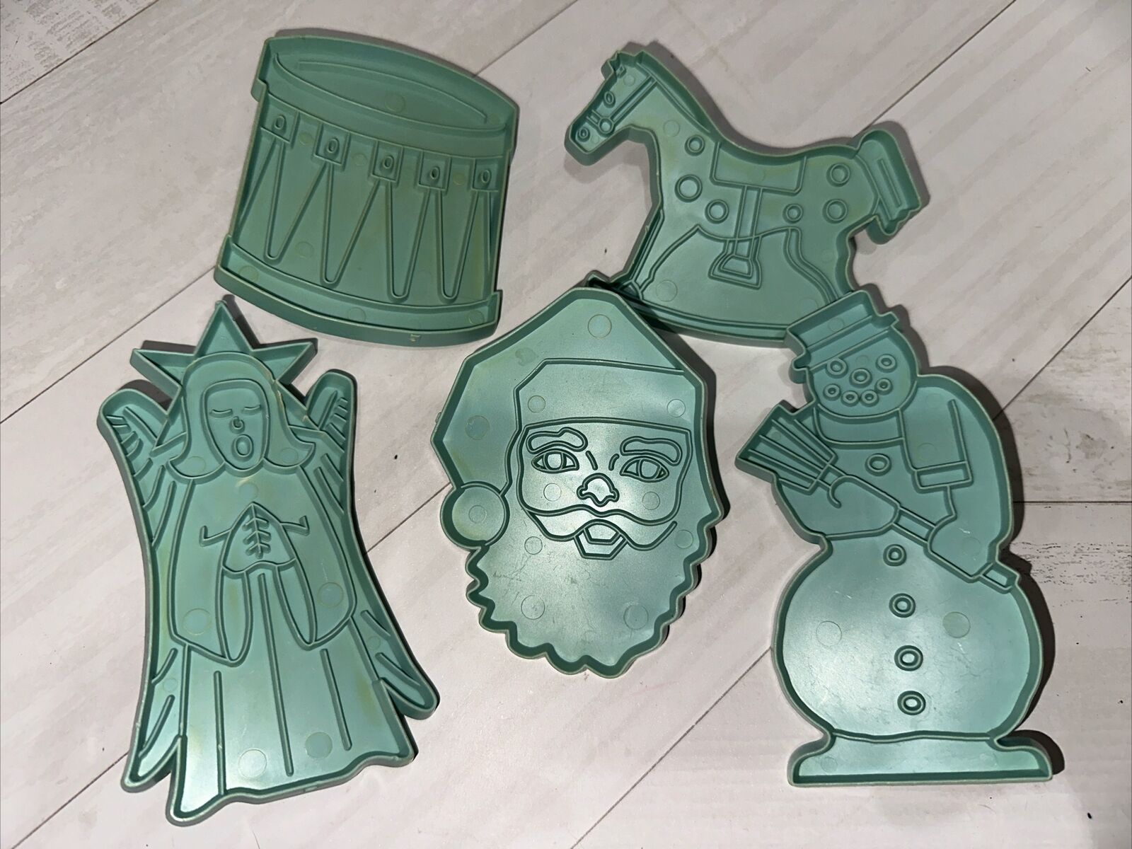 Vtg Stanley 1960’s Blue Home Products Cookie Cutters Christmas