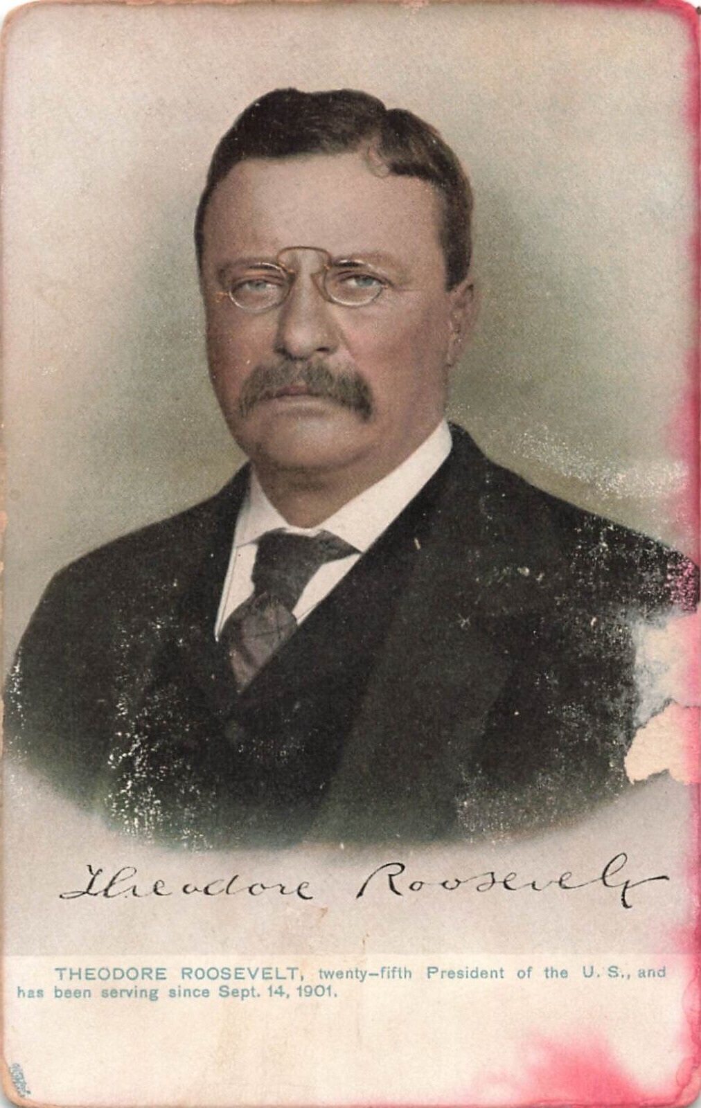 1909 US President Theodore Teddy Roosevelt Tuck's French Postcard