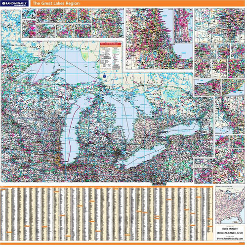 PROSERIES WALL MAP: GREAT LAKES (R)