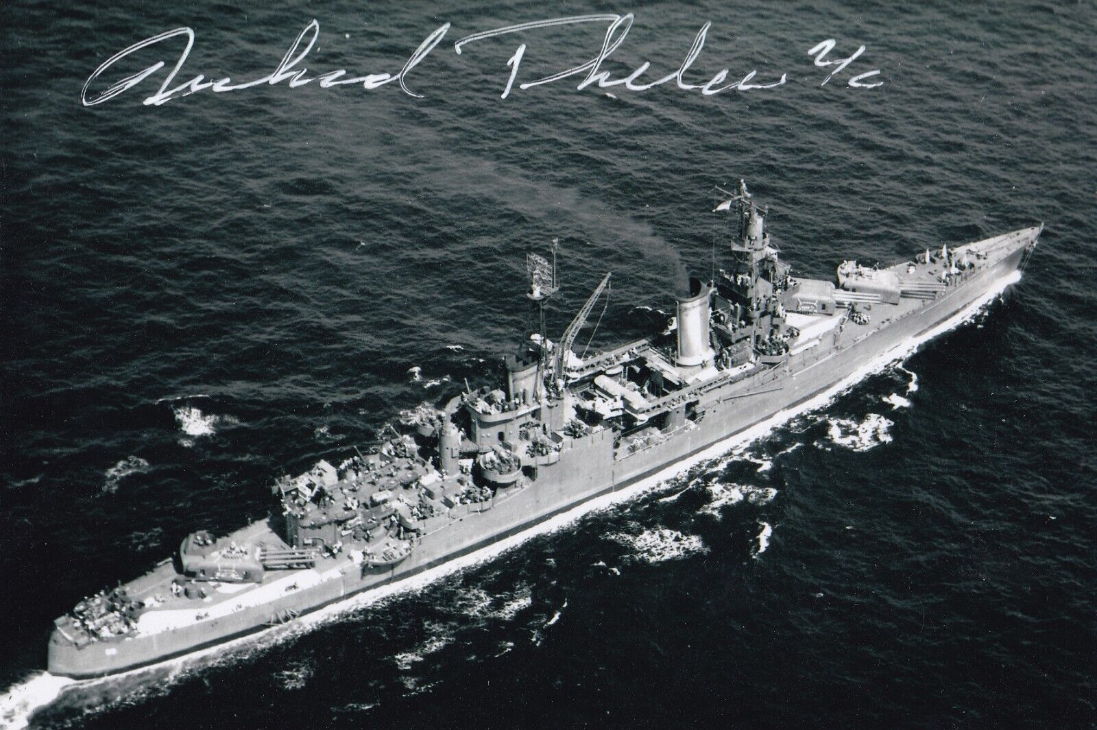 Richard Thelen Signed Autographed 4x6 Photo USS Indianapolis Survivor WWII