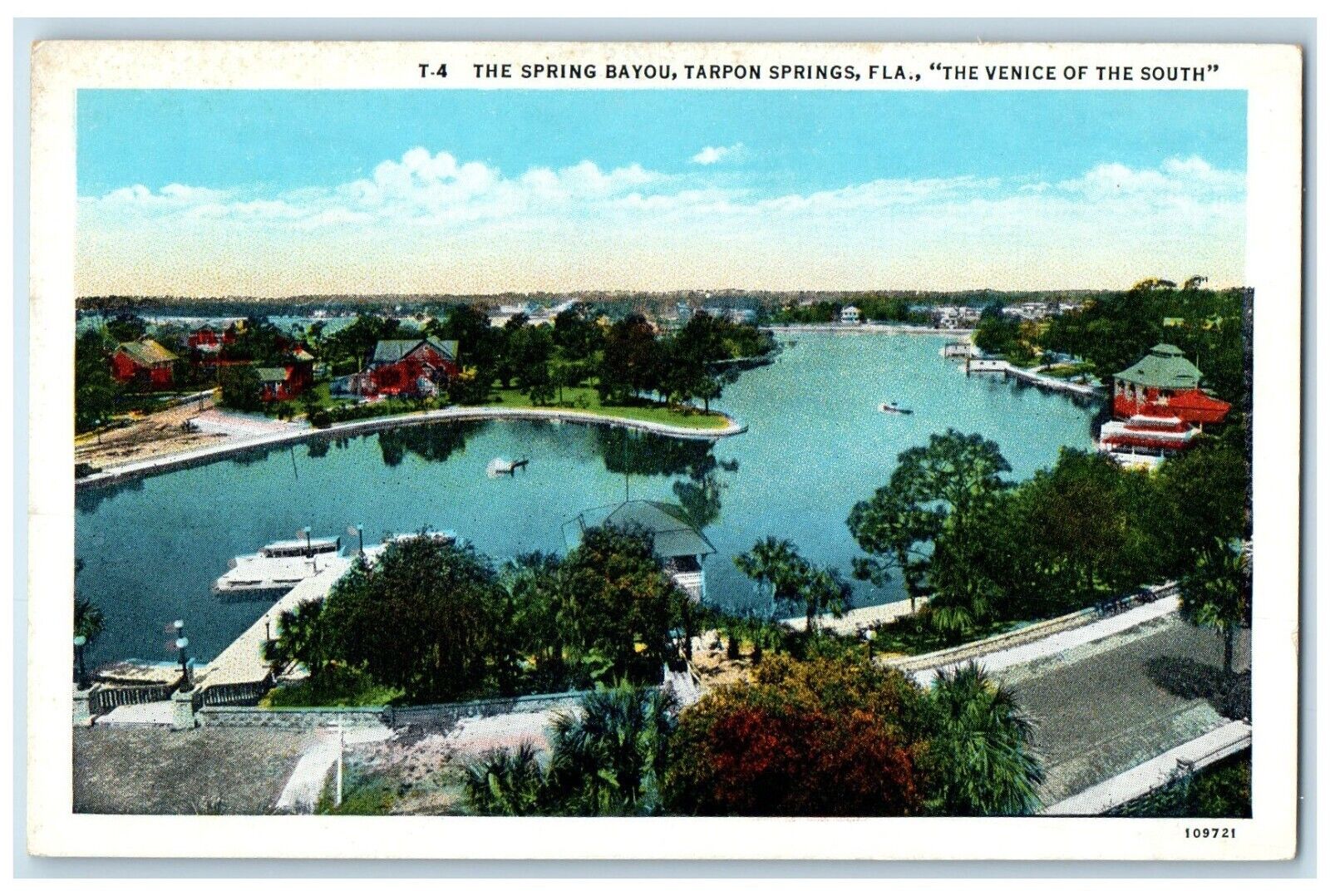 c1920 Spring Bayou Venice South Tarpon Springs Florida Vintage Antique Postcard
