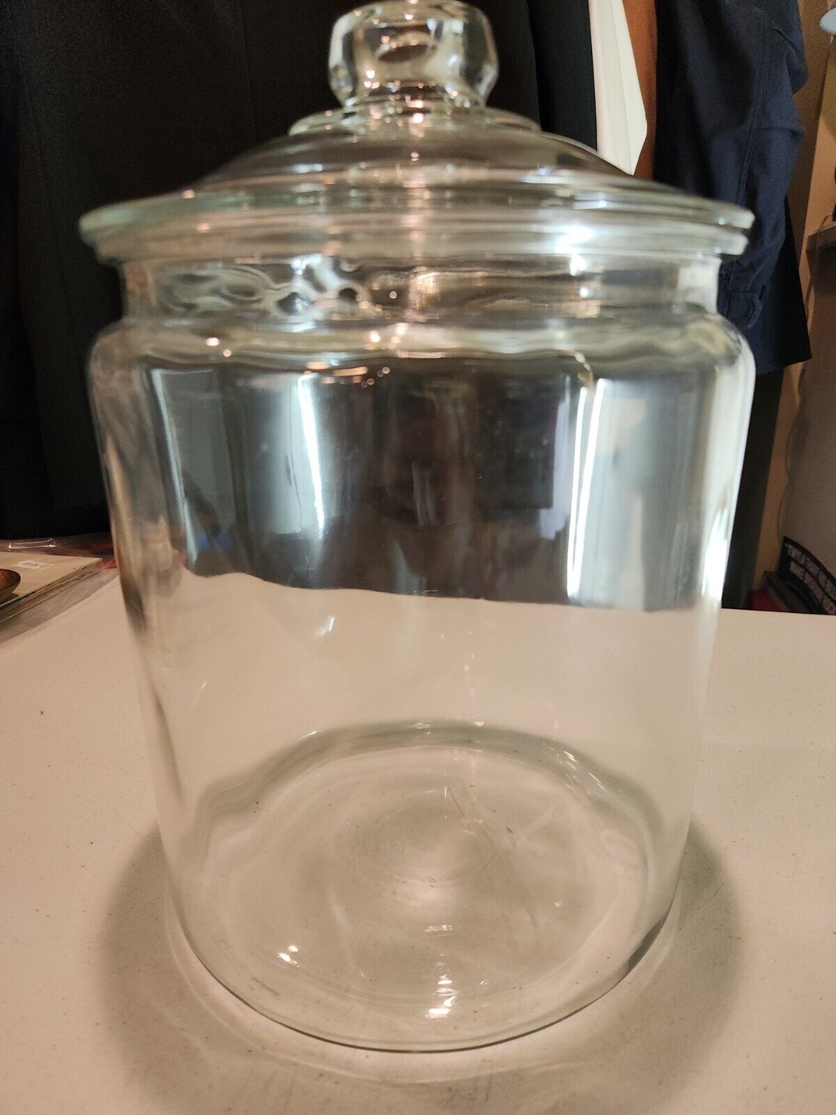 13 In. Huge Clear Glass Jar With Lid Candy Cookies Snacks 8 Lb. 13 Oz.