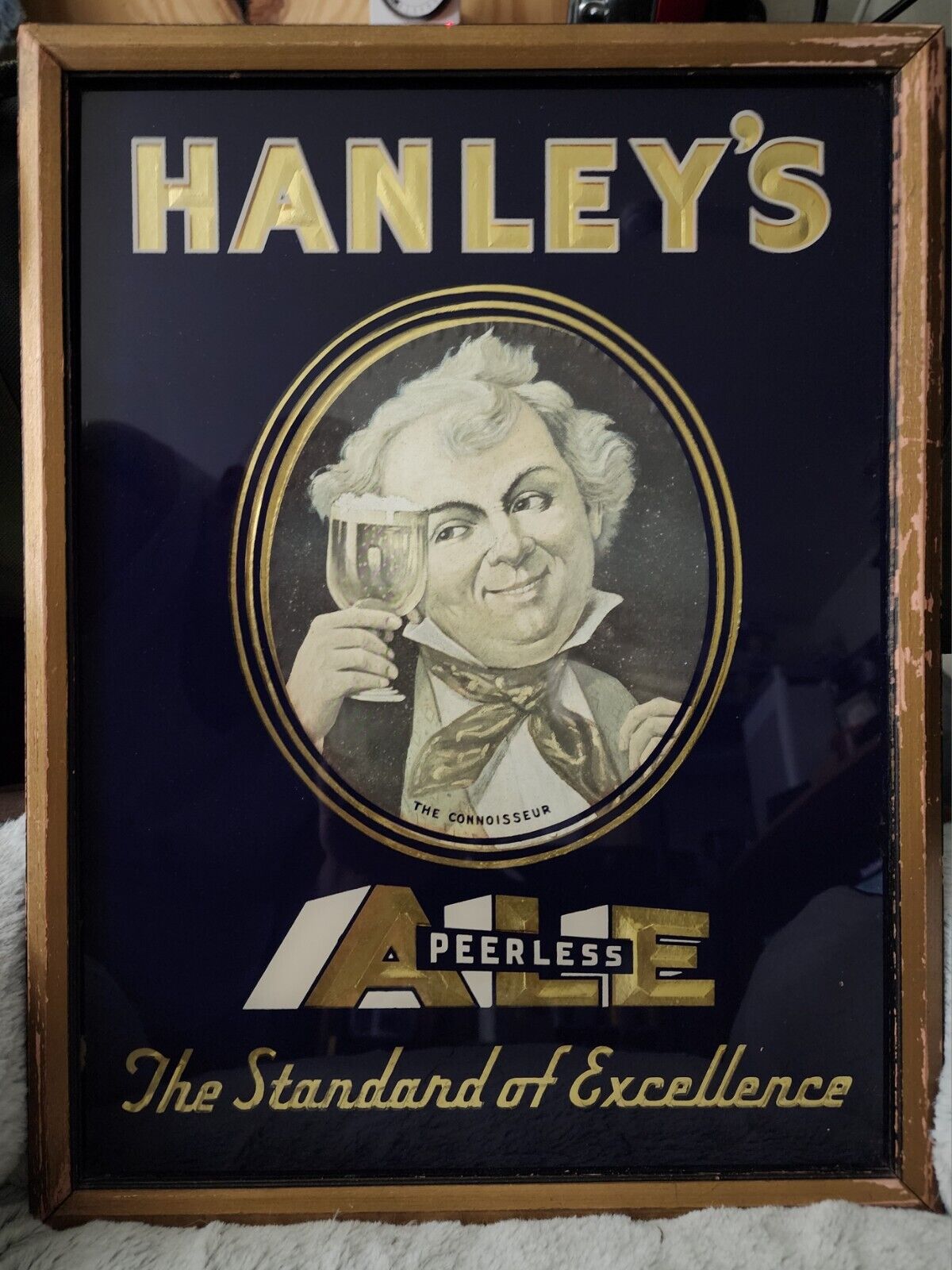 Vintage Rare Hanley's Peerless Ale ROG Beer Sign The Standard Of Excellence 