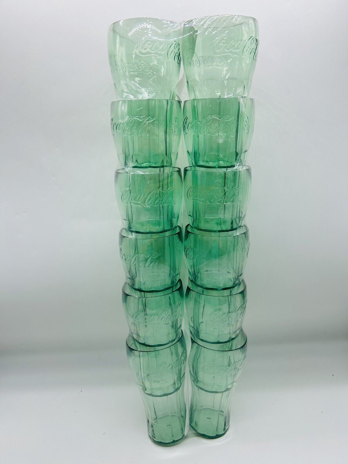 Coca Cola Jade-San Tumblers New in Package, 12 Sealed 26oz Plastic Tumblers