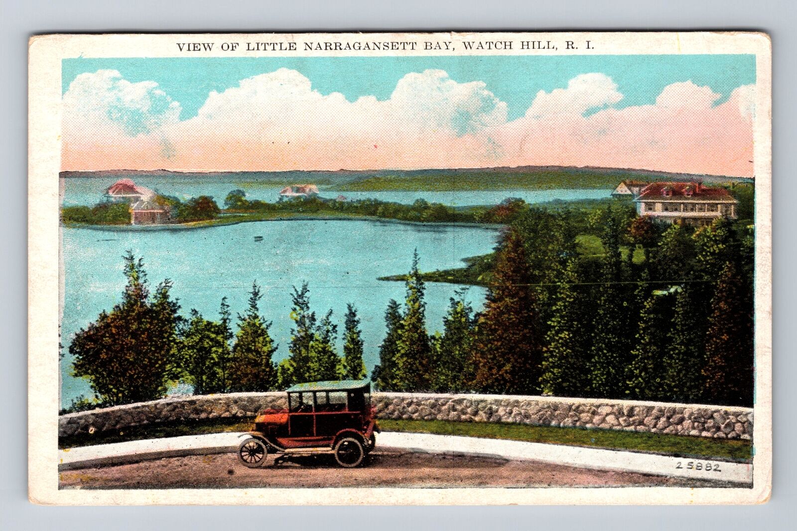Watch Hill RI-Rhode Island, Little Narragansett Bay, Antique Vintage Postcard
