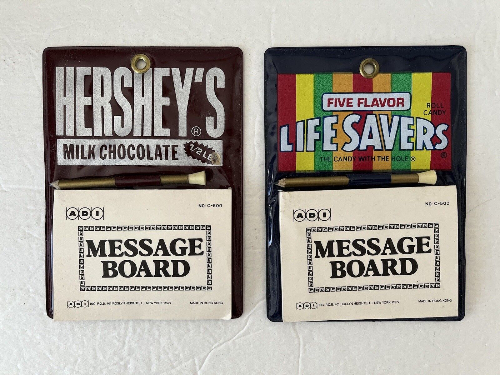 Vtg HERSHEY’S Milk Chocolate & Life Savers Message Board With Pencil 6.25”x4.5”