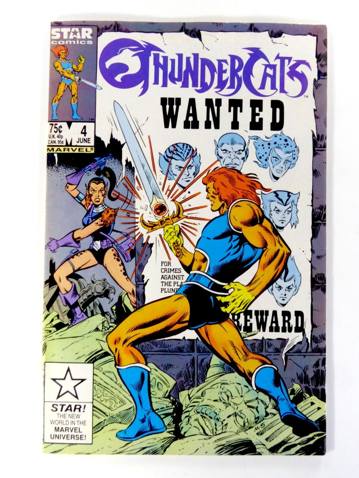 Marvel Star Comics THUNDERCATS WANTED (1986) #4 KEY 1ST LYNXANA APP VF(8.0)
