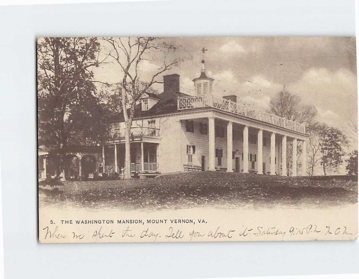 Postcard The Washington Mansion Mount Vernon Virginia USA