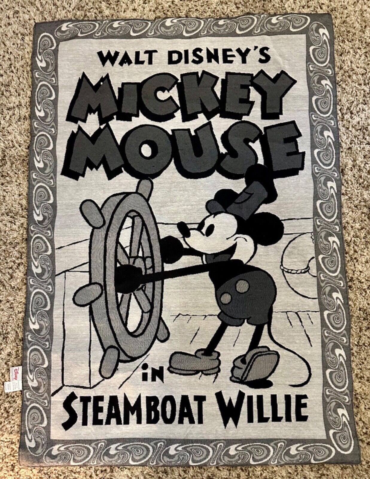 Disney Mickey Mouse Steamboat Willie Wall Hanging Tapestry 37x26
