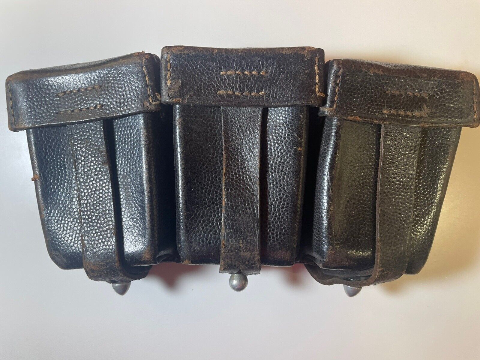 German 1939 Dated K98 Wartime Brown Leather Ammunition Pouch Stamped Original