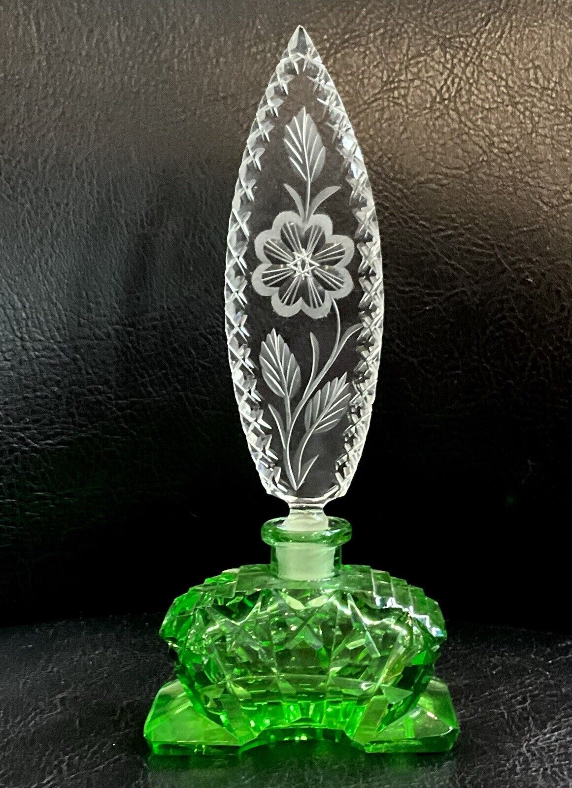 Signed Moser Vintage Perfume Bottle Czechoslovakia Cut Glass Bohemian 