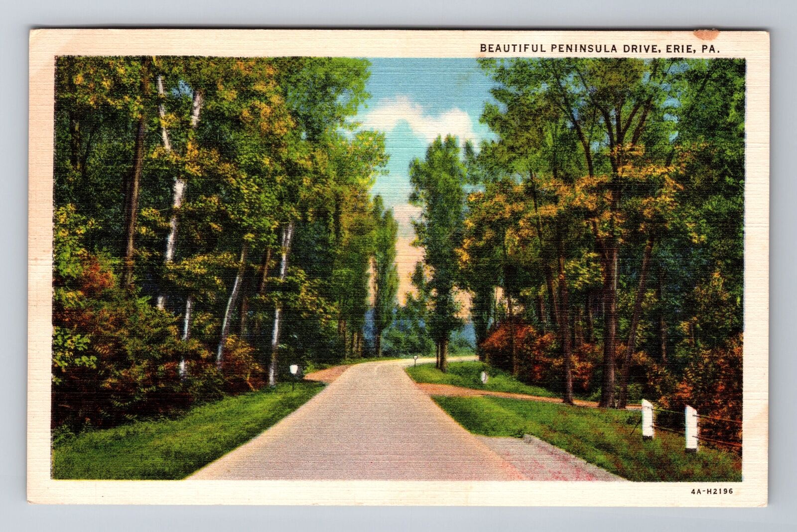 Erie PA-Pennsylvania, Scenic Peninsula Drive, Antique Vintage Souvenir Postcard