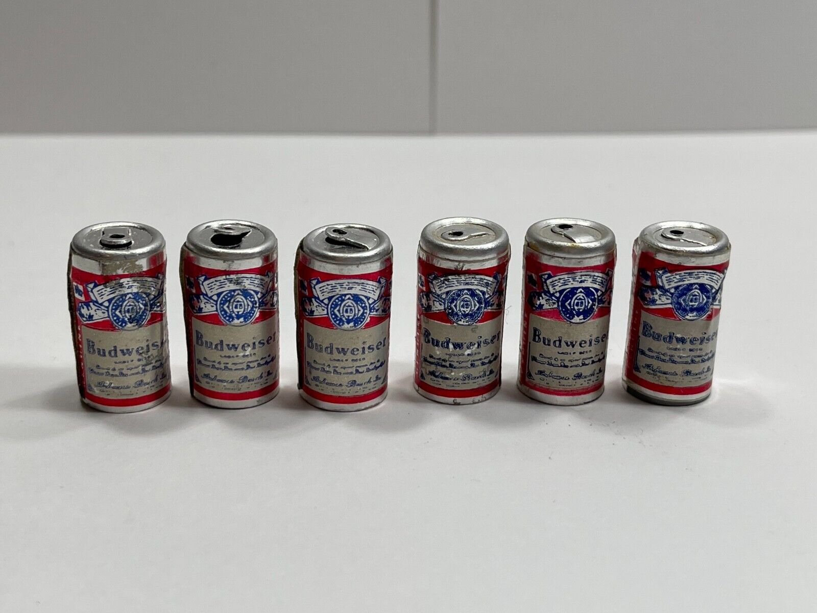 Vintage Budweiser Beer Can Lot of 6 - Miniature Barbie Doll Size *1 In*