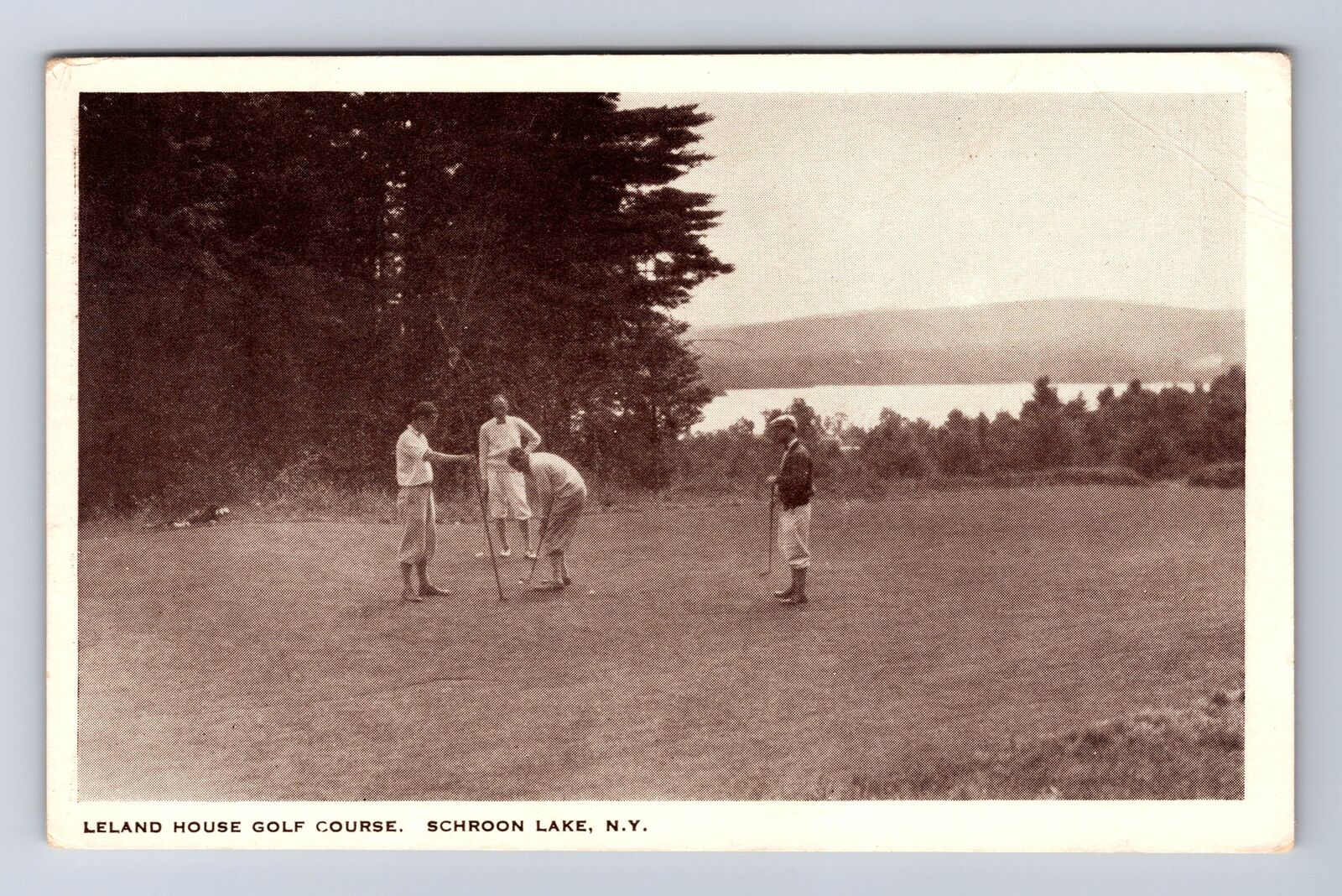 Schroon Lake NY-New York, Leland House Golf Course, Antique Vintage Postcard