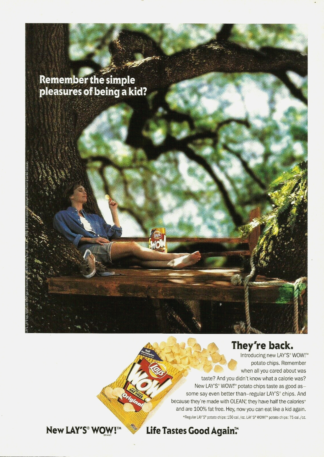 1998 Lay\'s Wow Potato Chips Lays vintage Print AD 90\'s Food Advertisement