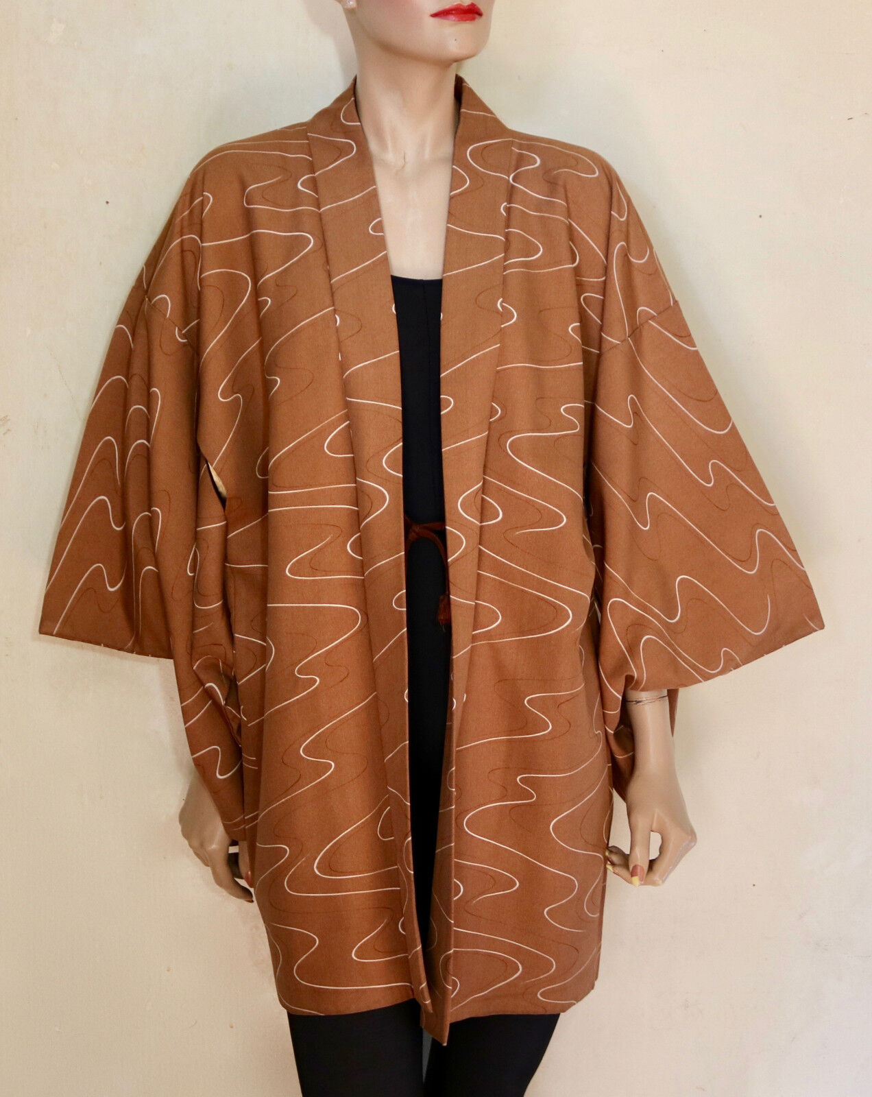 kimono vintage short jacket brown abstract MCM 