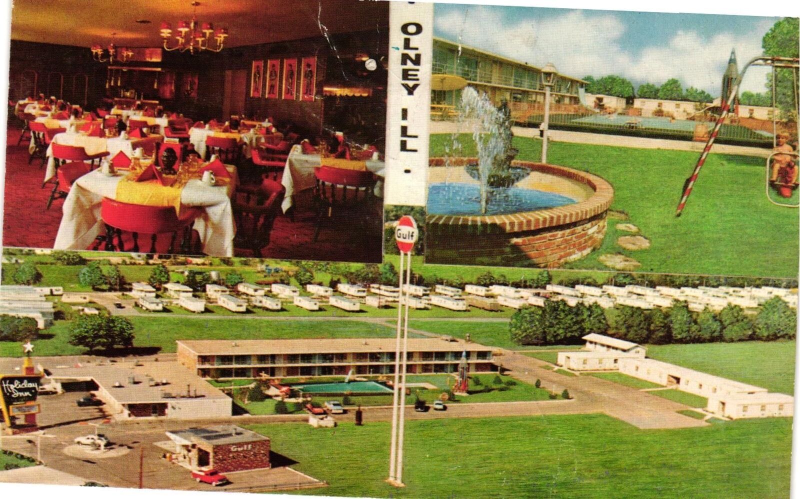 VTG Postcard- 58972F. HOLIDAY INN OLNEY, IL. UnPost 1960