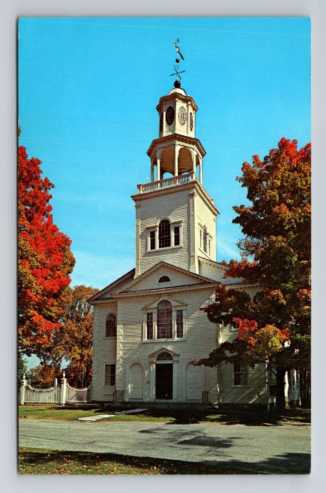 Bennington VT-Vermont, The Old First Church, Religion, Vintage Postcard