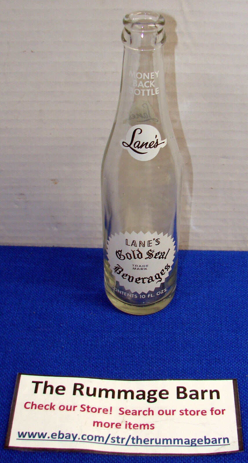 vintage LANE\'S GOLD SEAL - returnable - GLASS BOTTLE soda - 10 oz -- RARE - IOWA