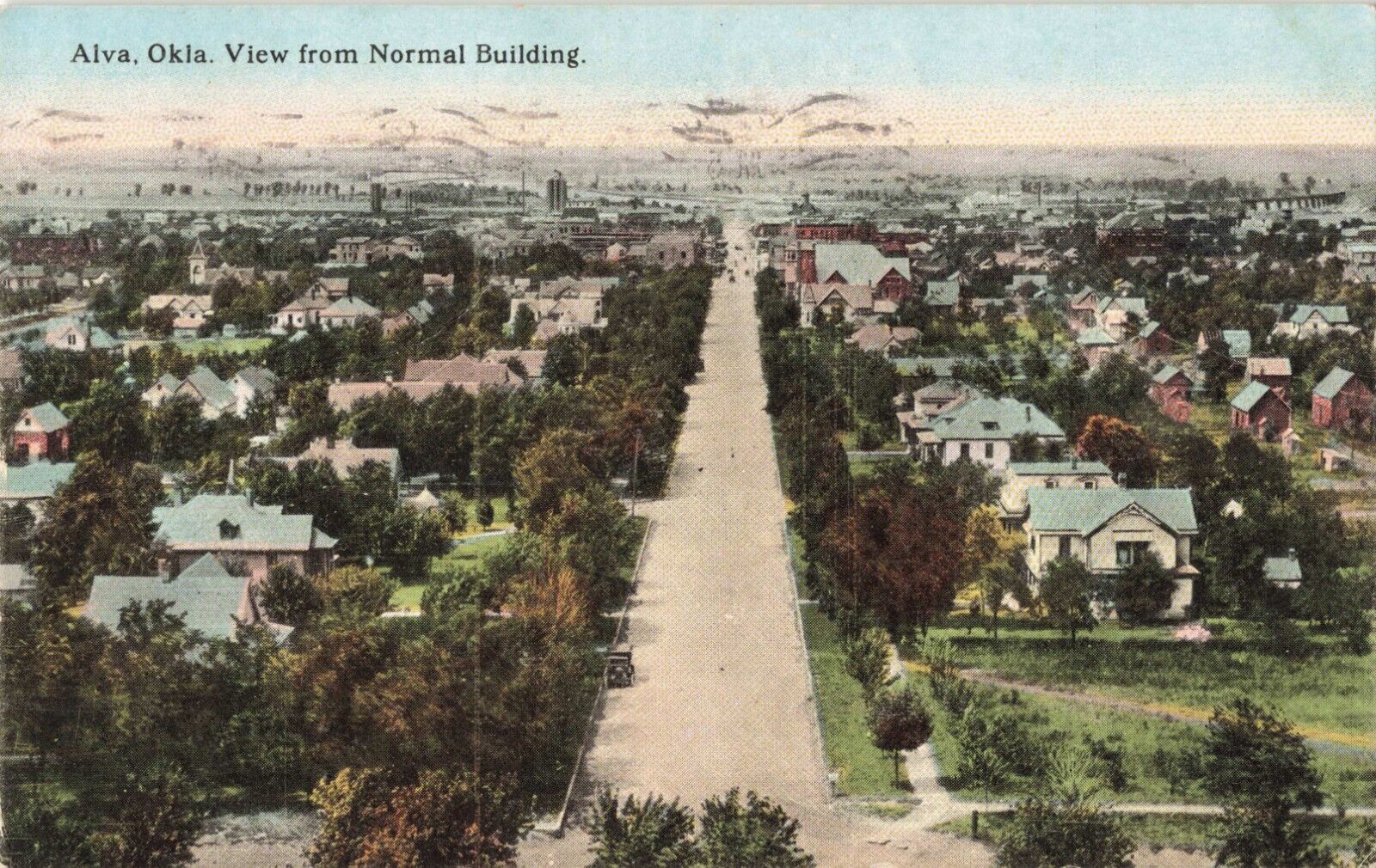 Birdseye View from Normal School Building Alva Oklahoma OK 1913 Postcard