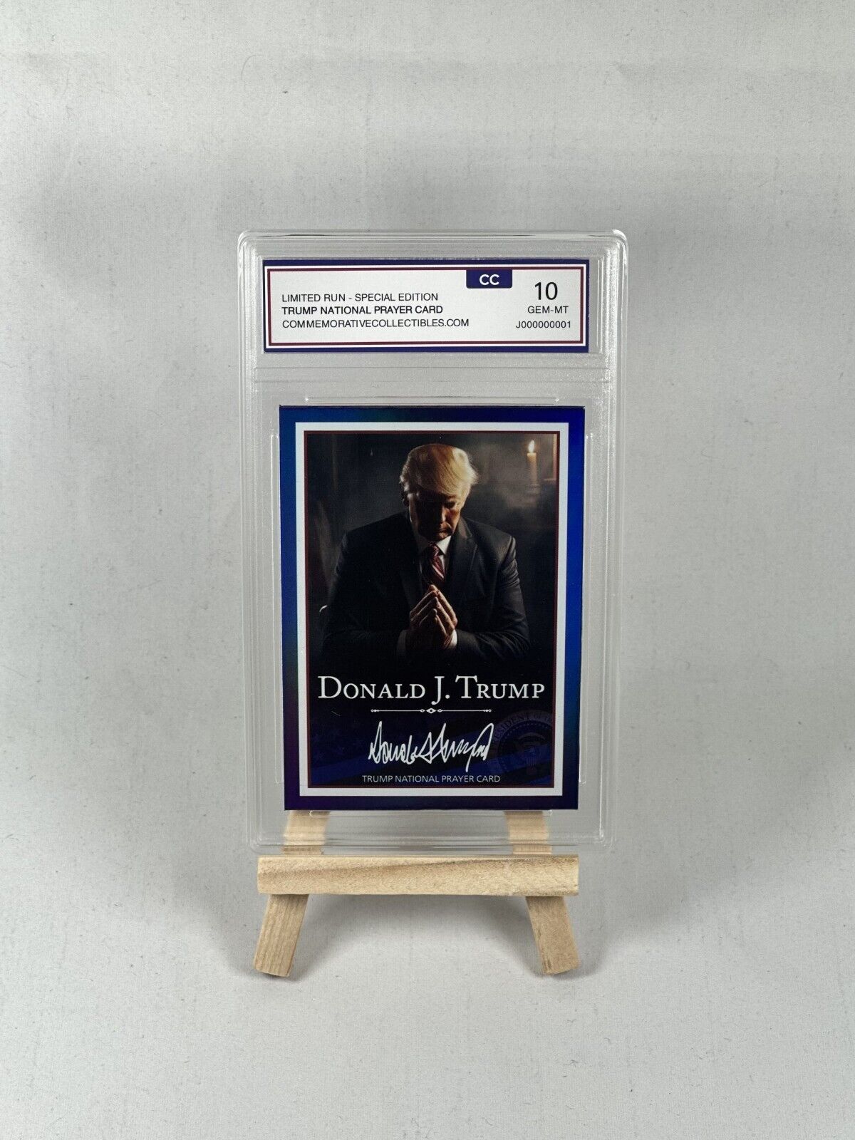 Holographic President Donald Trump Prayer Mint Condition Trading Card MAGA