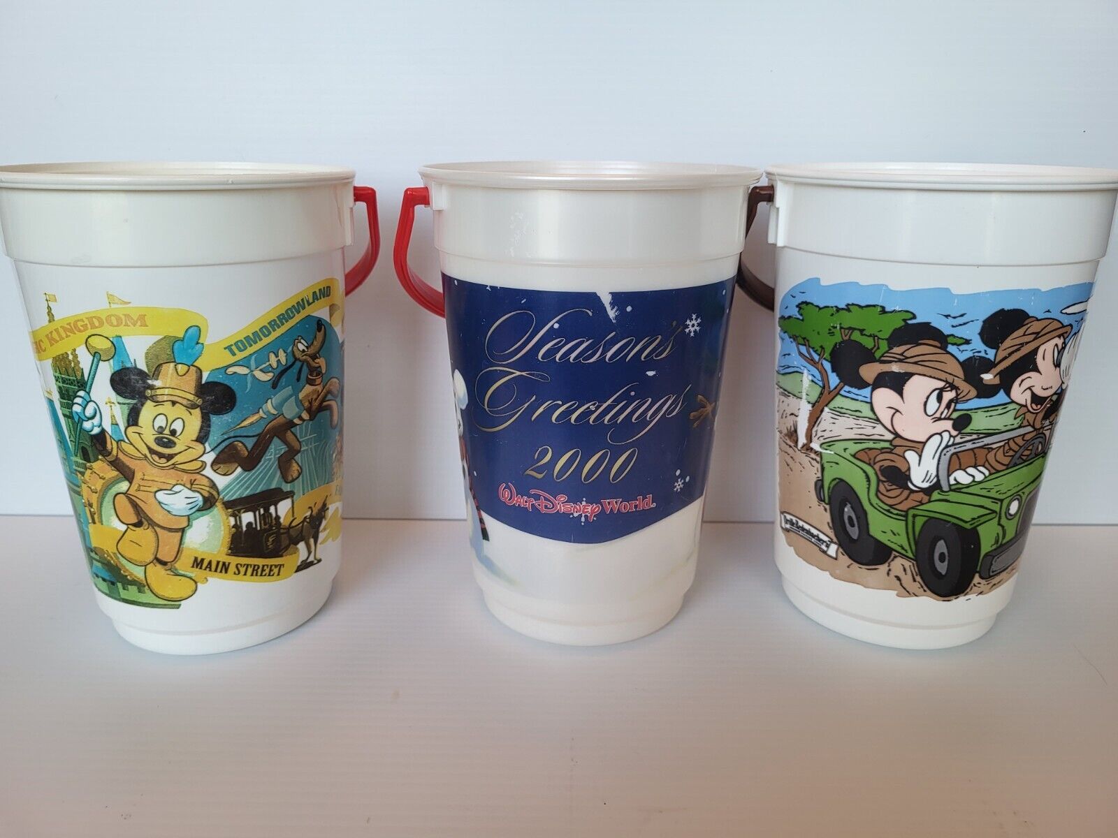 Lot Of 3 Walt Disney World  Souvenir Popcorn Buckets (Without Lids)