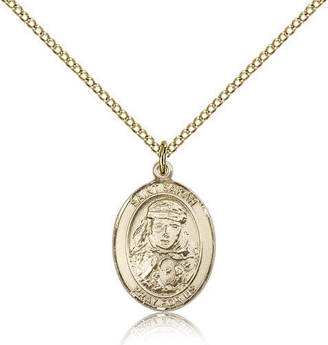 Saint Sarah Medal For Women - Gold Filled Necklace On 18 Chain - 30 Day Mone...