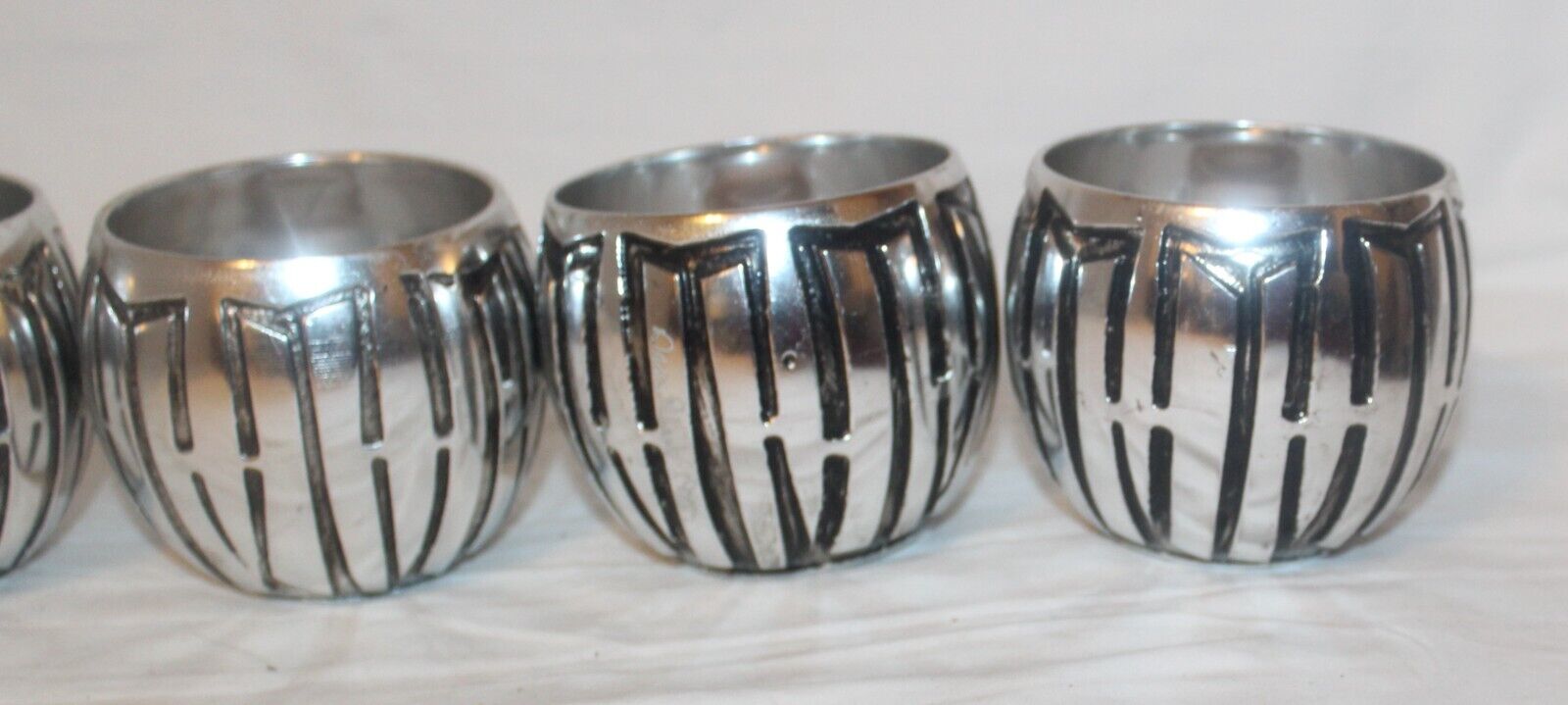 5 Don Sheil MCM Metal Cups Signed 1973 Mid Century Modern