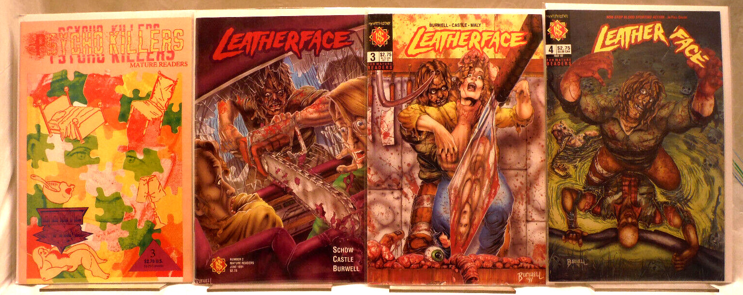 Leatherface Comic Lot #2+#3+#4 VF+/NM + #3 Psycho Killers VF+ ( 1991 )